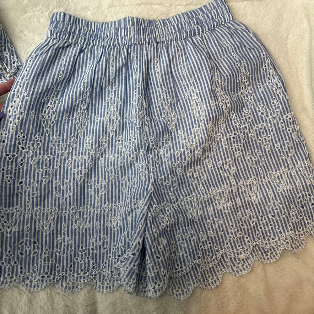 River island eyelet stripe Bralette and shorts set - Picture 3 of 10